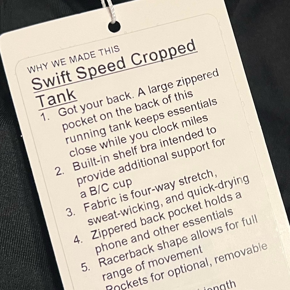 IN SEARCH OF — Lululemon Swift Speed Cropped Tank. size 6, 8, or 10. any color.